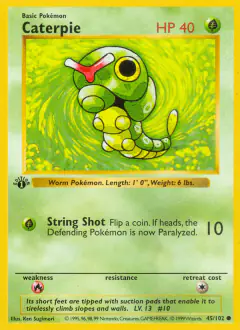 Caterpie Common card from Base Set