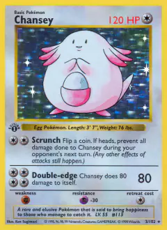 Chansey Rare Holo card from Base Set
