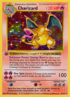 Charizard Rare Holo card from Base Set