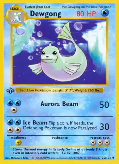 Dewgong Uncommon card from Base Set