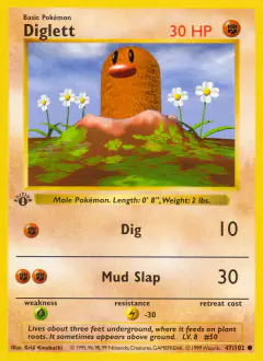 Diglett Common card from Base Set