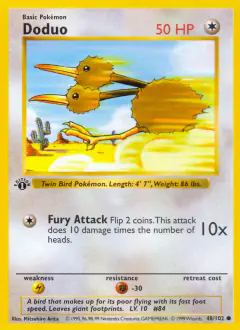 Doduo Common card from Base Set