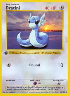 Dratini Uncommon card from Base Set
