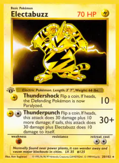Electabuzz Rare card from Base Set