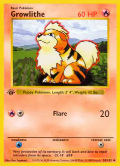 Growlithe Uncommon card from Base Set