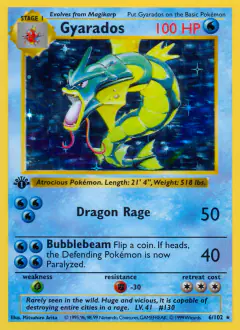 Gyarados Rare Holo card from Base Set