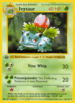Ivysaur Uncommon card from Base Set