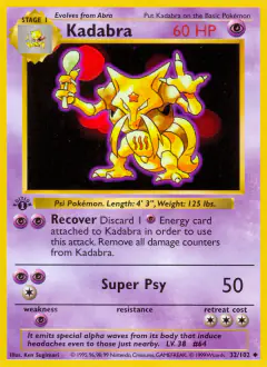 Kadabra Uncommon card from Base Set