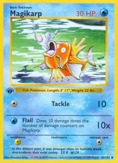 Magikarp Uncommon card from Base Set