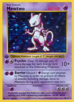 Mewtwo Rare Holo card from Base Set