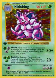 Nidoking Rare Holo card from Base Set