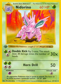 Nidorino Uncommon card from Base Set