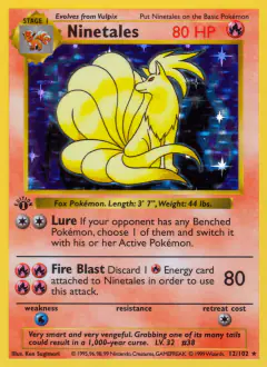 Ninetales Rare Holo card from Base Set