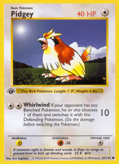 Pidgey Common card from Base Set