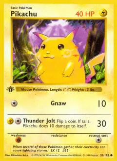 Pikachu Common card from Base Set