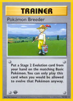 Pokémon Breeder Rare card from Base Set