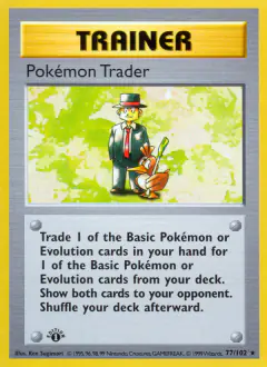 Pokémon Trader Rare card from Base Set