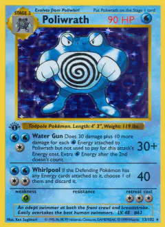 Poliwrath Rare Holo card from Base Set