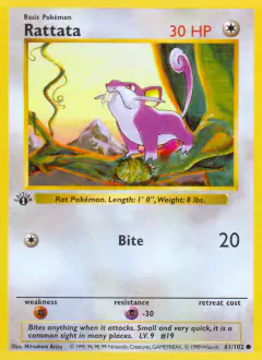 Rattata Common card from Base Set