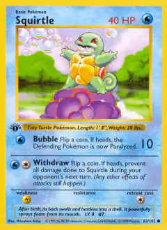 Squirtle Common card from Base Set