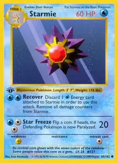 Starmie Common card from Base Set