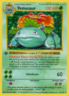 Venusaur Rare Holo card from Base Set