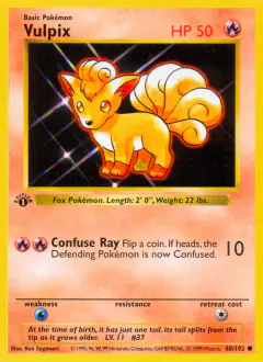 Vulpix Common card from Base Set