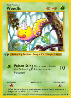 Weedle Common card from Base Set