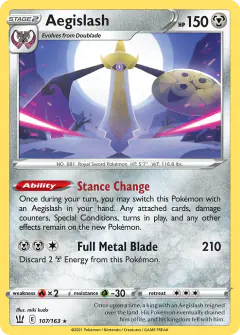 Aegislash Rare Holo card from Battle Styles