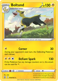 Boltund Rare card from Battle Styles