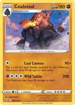 Coalossal Rare Holo card from Battle Styles