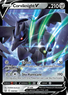 Corviknight V Rare Holo V card from Battle Styles