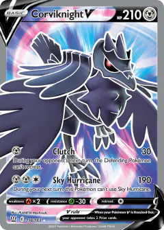 Corviknight V Rare Ultra card from Battle Styles