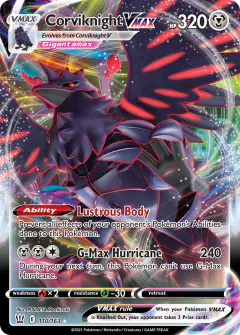 Corviknight VMAX Rare Holo VMAX card from Battle Styles