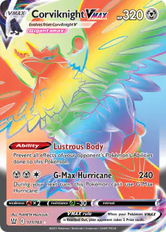 Corviknight VMAX Rare Rainbow card from Battle Styles
