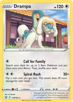 Drampa Rare card from Battle Styles