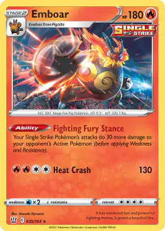 Emboar Rare Holo card from Battle Styles