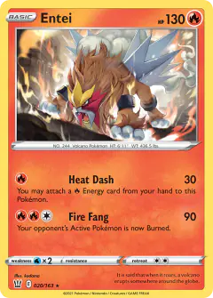 Entei Rare Holo card from Battle Styles