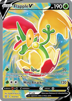 Flapple V Rare Ultra card from Battle Styles