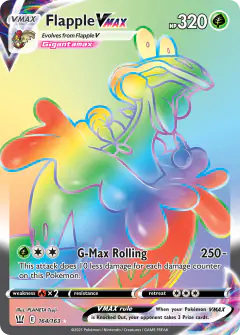 Flapple VMAX Rare Rainbow card from Battle Styles