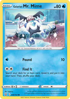 Galarian Mr. Mime Common card from Battle Styles