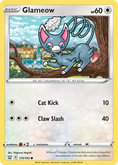 Glameow Common card from Battle Styles