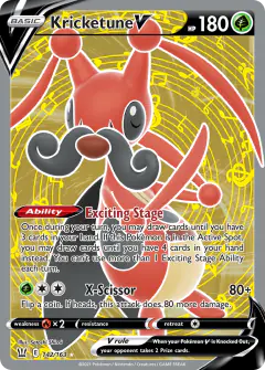 Kricketune V Rare Ultra card from Battle Styles