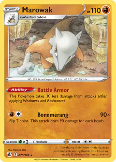 Marowak Rare card from Battle Styles
