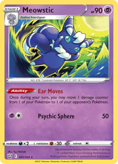 Meowstic Rare Holo card from Battle Styles