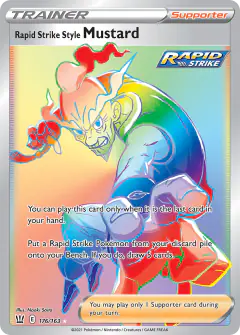 Rapid Strike Style Mustard Rare Rainbow card from Battle Styles