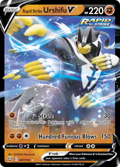 Rapid Strike Urshifu V Rare Holo V card from Battle Styles