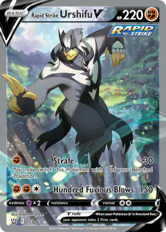 Rapid Strike Urshifu V Rare Ultra card from Battle Styles