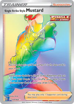 Single Strike Style Mustard Rare Rainbow card from Battle Styles