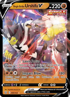 Single Strike Urshifu V Rare Holo V card from Battle Styles
